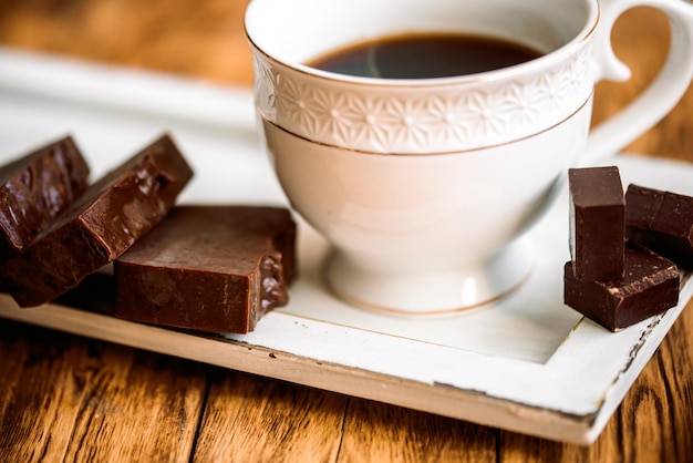 close-up of coffee cup on table