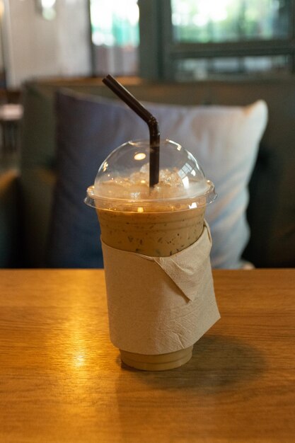 Close-up of coffee cup on table