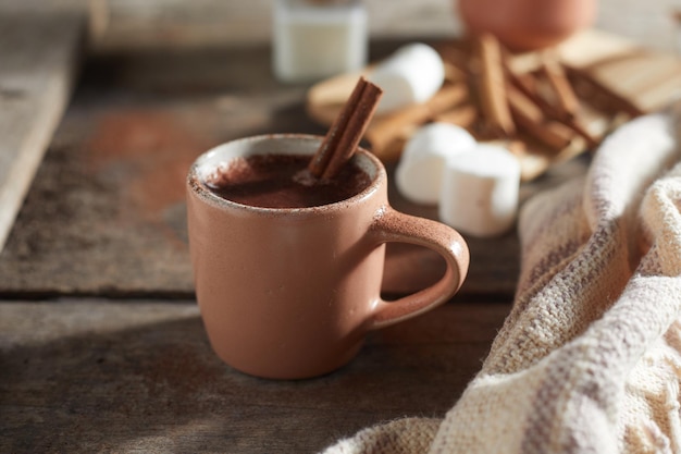 Close-up of coffee cup on table