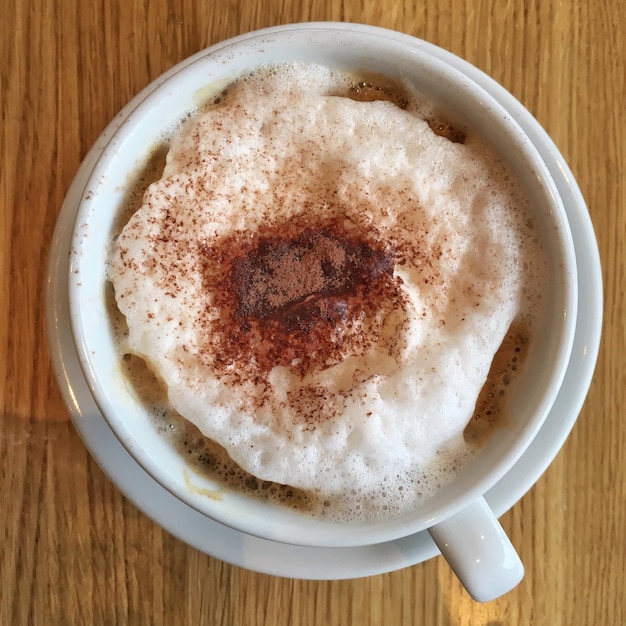 Foto close-up di una tazza di caffè