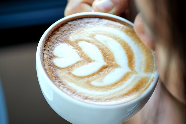 Foto close-up di una tazza di caffè