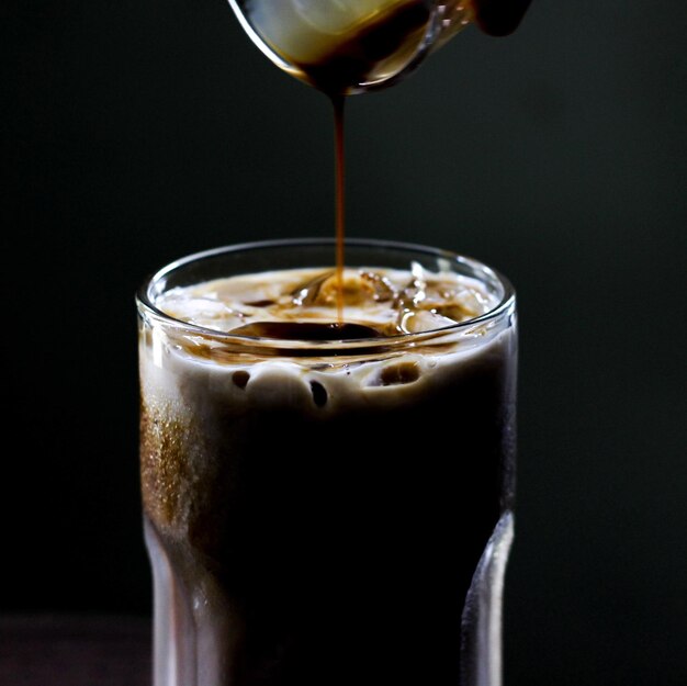 Foto close-up di una tazza di caffè