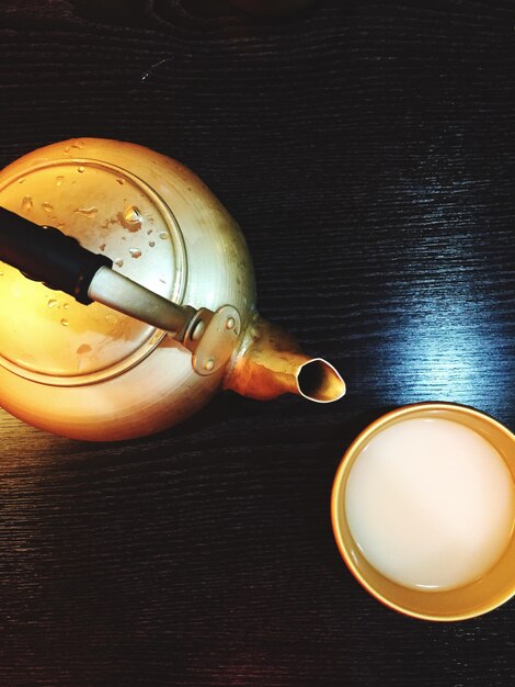 Foto close-up di una tazza di caffè