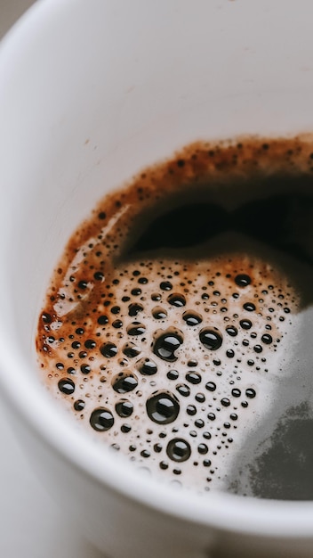 Foto close-up di una tazza di caffè