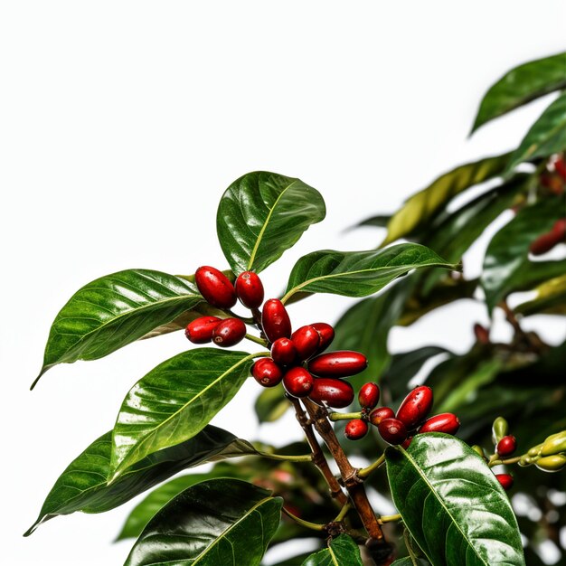 Photo close up coffee fruit on white background photo