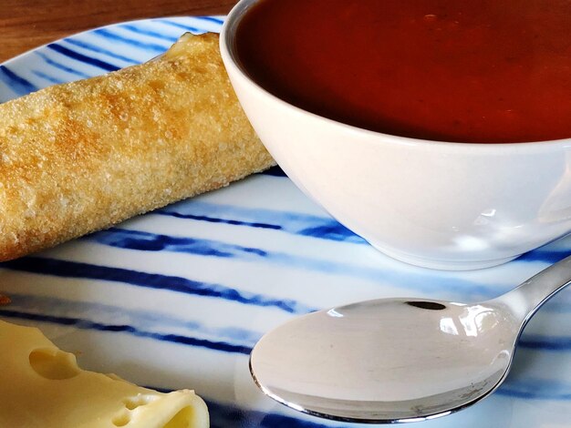 Close-up of coffee served on table