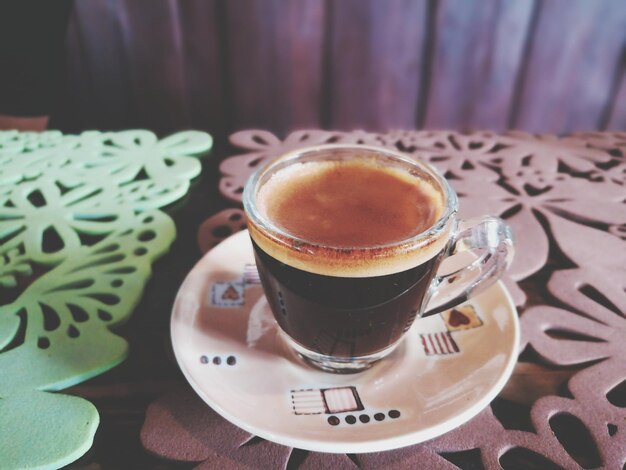 Close-up of coffee on table