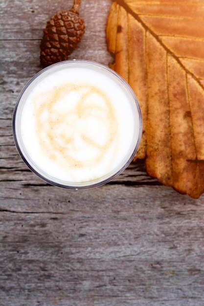 Foto prossimo piano del caffè sul tavolo