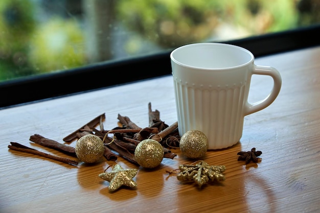 Foto prossimo piano del caffè sul tavolo