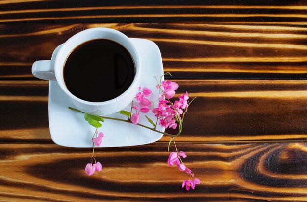 Foto prossimo piano del caffè sul tavolo