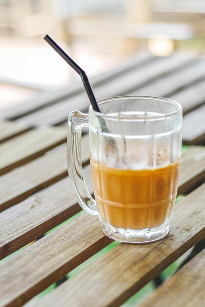 Foto prossimo piano del caffè sul tavolo