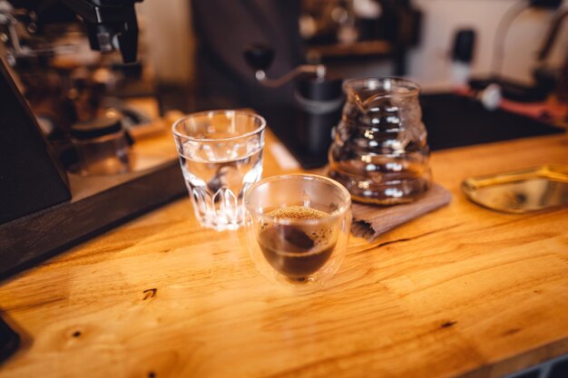 Photo close-up of coffee on table