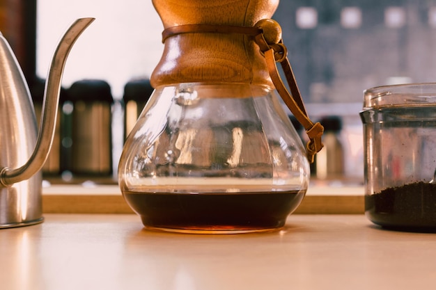 Photo close-up of coffee on table