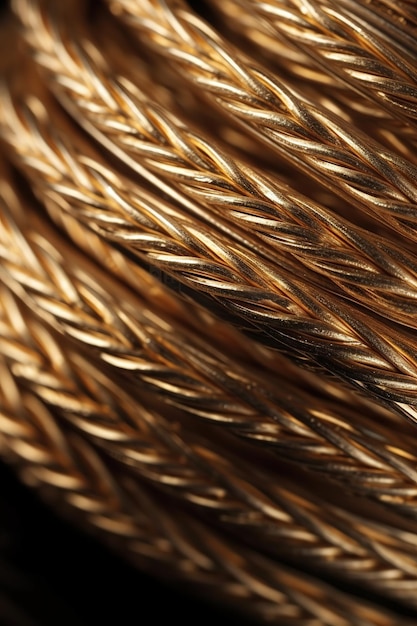 A close up of a coil of copper wire