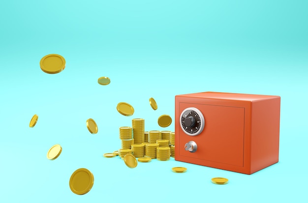 Close-up of coins on table against blue background