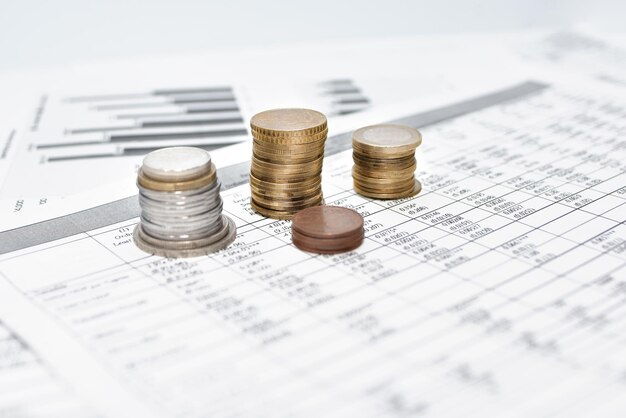 Close-up of coins on table