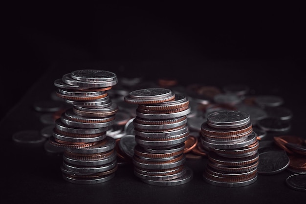 Close-up of coins on table