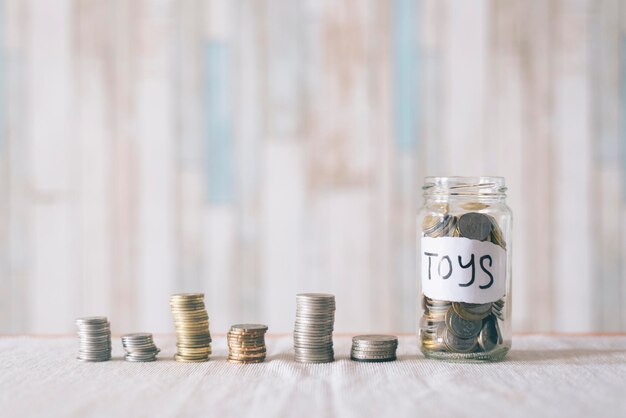 Close-up of coins on table