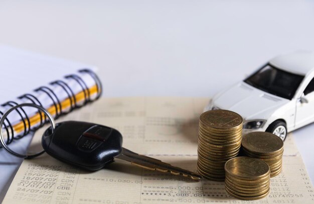 Photo close-up of coins on table