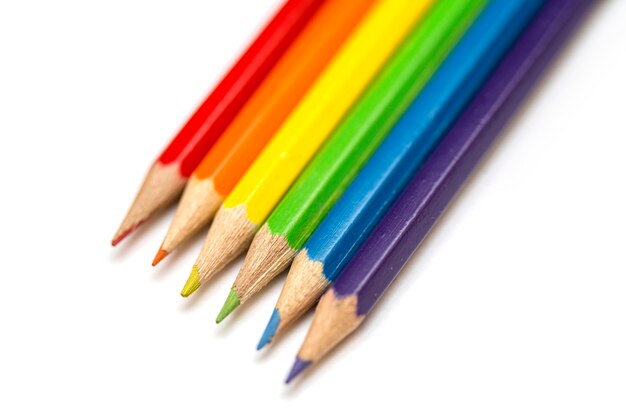 Close up of color pencils