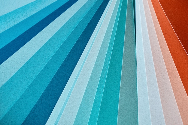 Close-up color swatches of interior textured paint