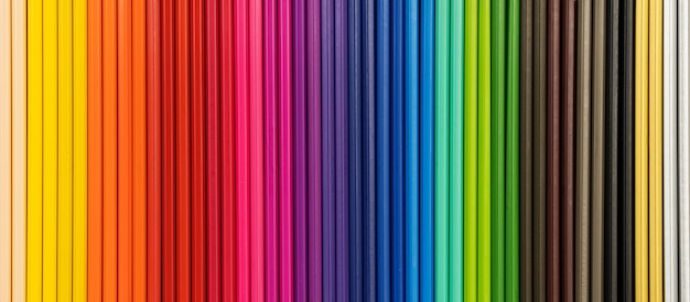 Close up of colored pencils background