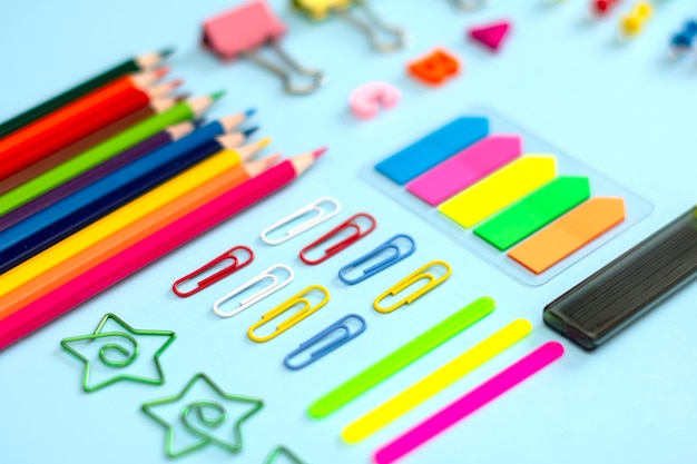 Close-up of colored pencils on table