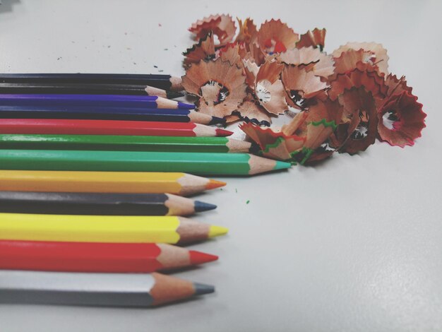 Photo close-up of colored pencils