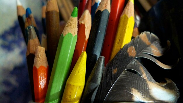 Photo close-up of colored pencils