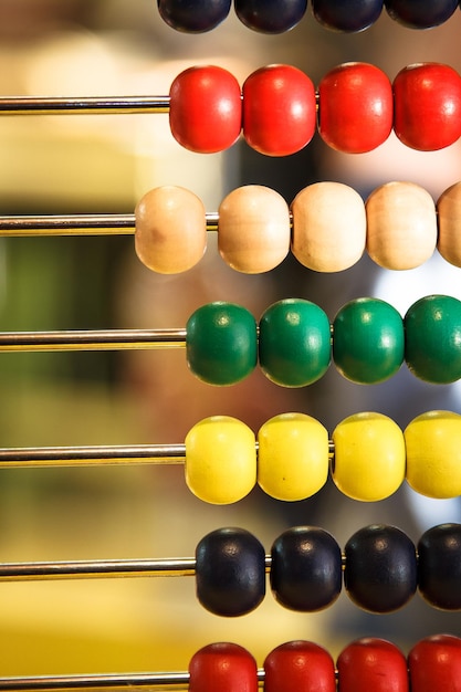 Photo close-up of colorful abacus