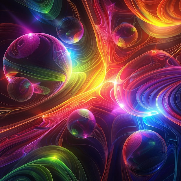 a close up of a colorful abstract background with bubbles generative ai