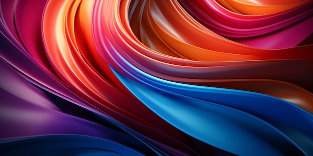 A close up of a colorful abstract background with a curved design ai generative