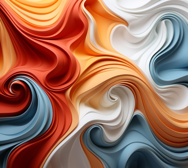 A close up of a colorful abstract background with curved shapes generative ai