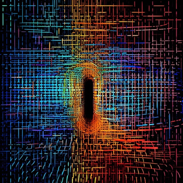 Photo a close up of a colorful abstract background with a hole in the middle generative ai