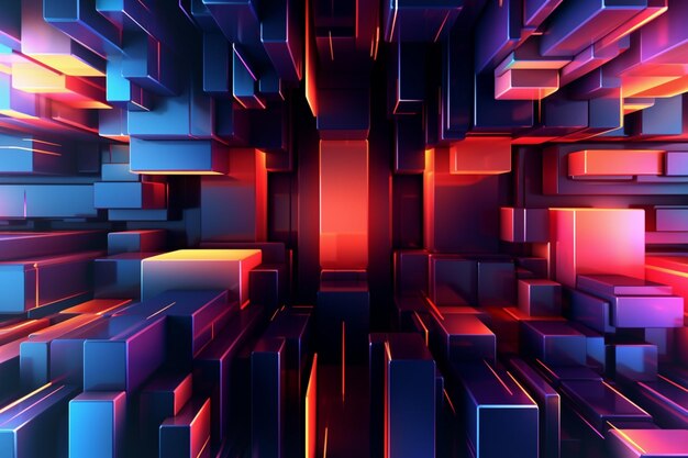 A close up of a colorful abstract background with a lot of cubes generative ai