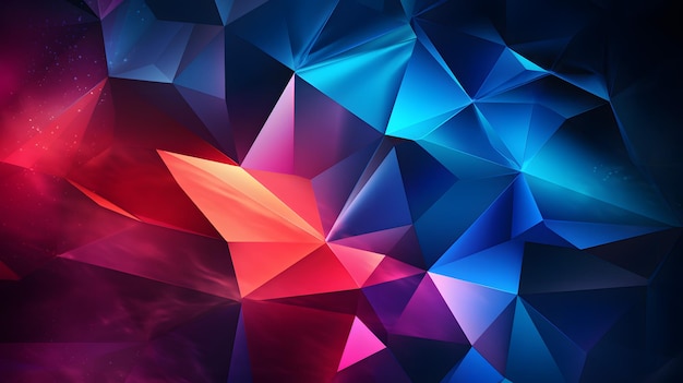 a close up of a colorful abstract background with a red and blue triangle Generative AI