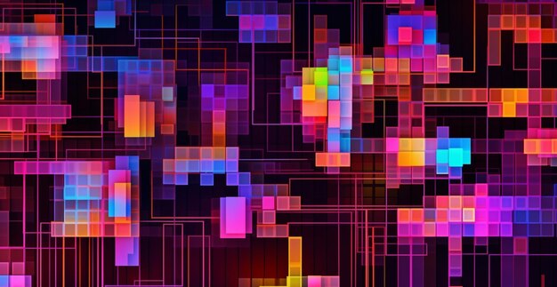 A close up of a colorful abstract background with squares generative ai