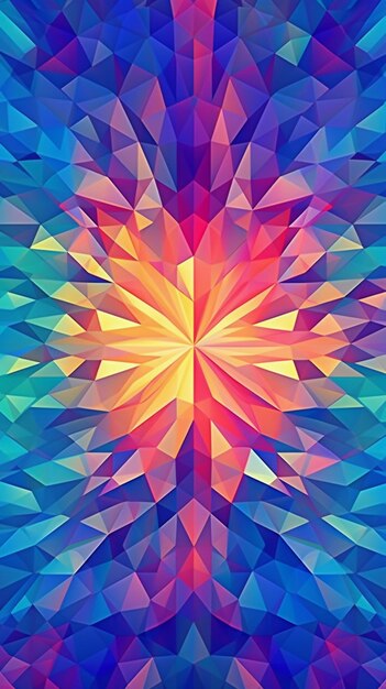 A close up of a colorful abstract background with a star generative ai