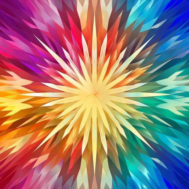 a close up of a colorful abstract background with a starburst generative ai