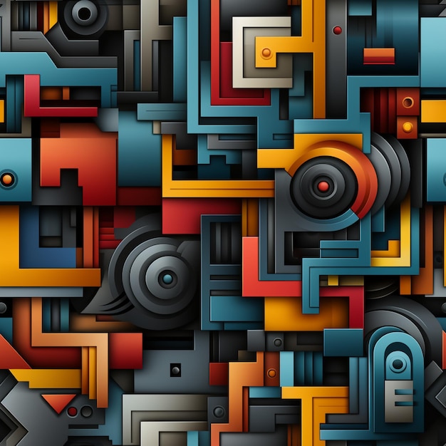 A close up of a colorful abstract design with a camera generative ai