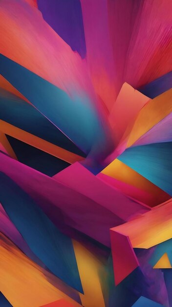 A close up of a colorful abstract design with geometric shapes generative ai