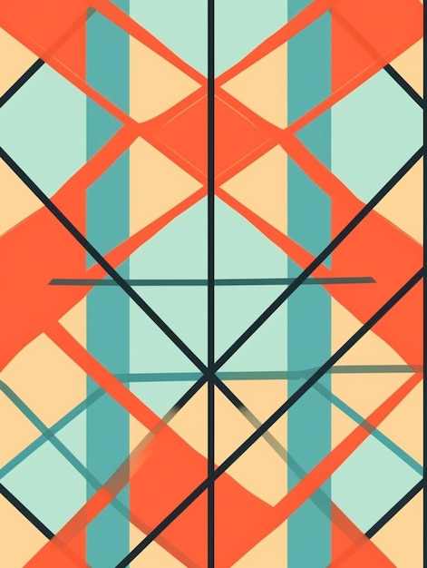 A close up of a colorful abstract design with squares generative ai