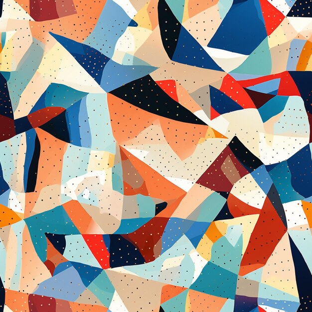 a close up of a colorful abstract painting of a variety of shapes generative ai