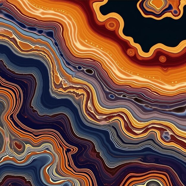 A close up of a colorful abstract painting with a black background generative ai