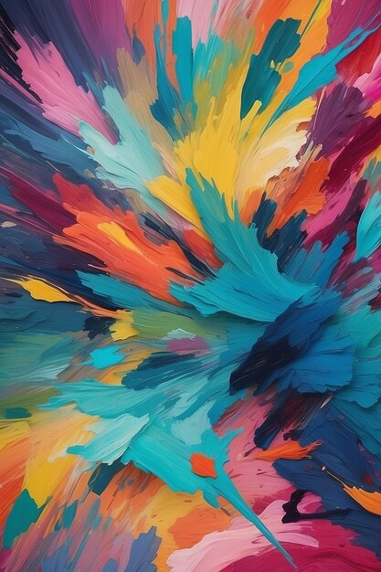 A close up of a colorful abstract painting with a lot of colors generative ai