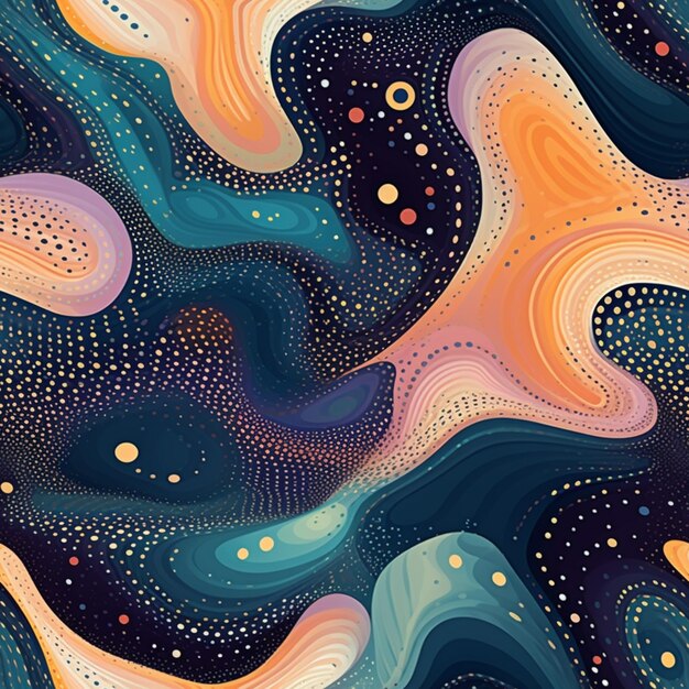 a close up of a colorful abstract painting with a lot of colors generative ai