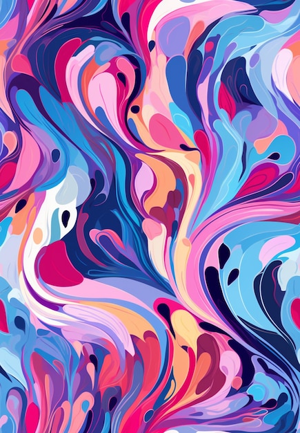 A close up of a colorful abstract painting with a lot of colors generative ai