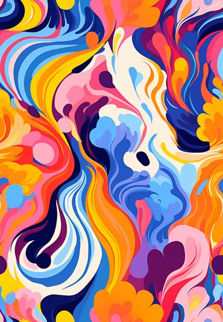 A close up of a colorful abstract painting with a lot of colors generative ai