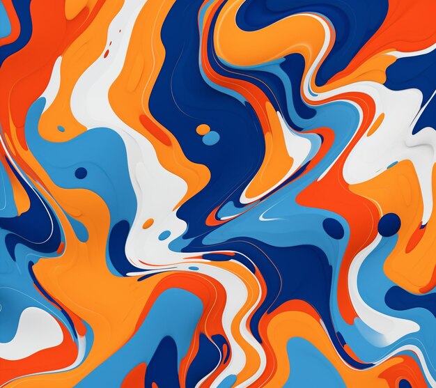 a close up of a colorful abstract painting with orange generative ai