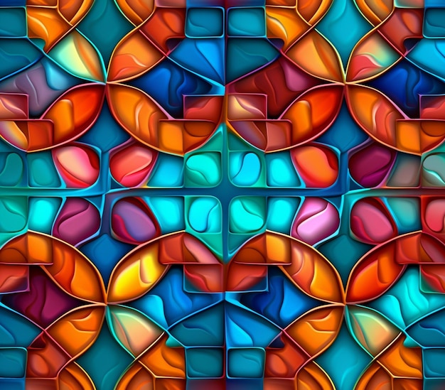 a close up of a colorful abstract pattern of hearts generative ai